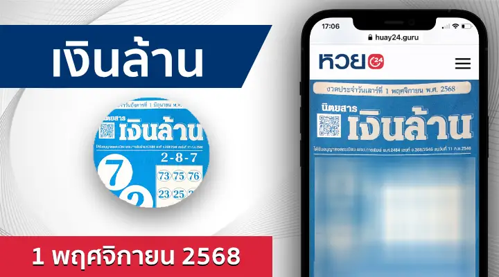 หวยเงินล้าน 1/11/68