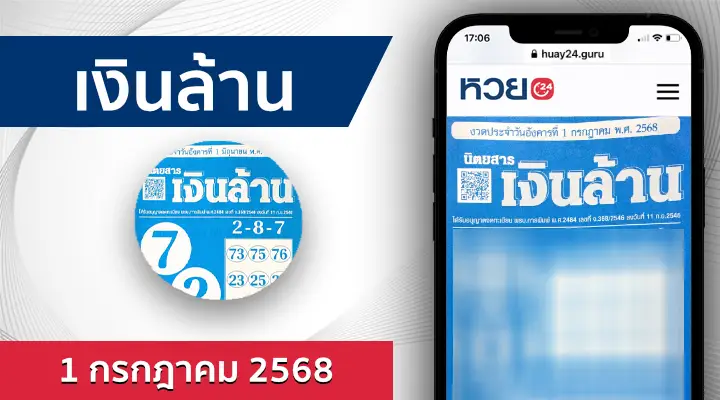 หวยเงินล้าน 1/7/68