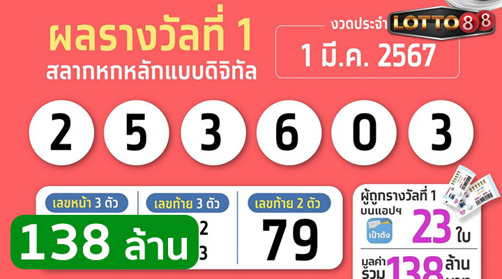 สลากดิจิทัล 1/3/67